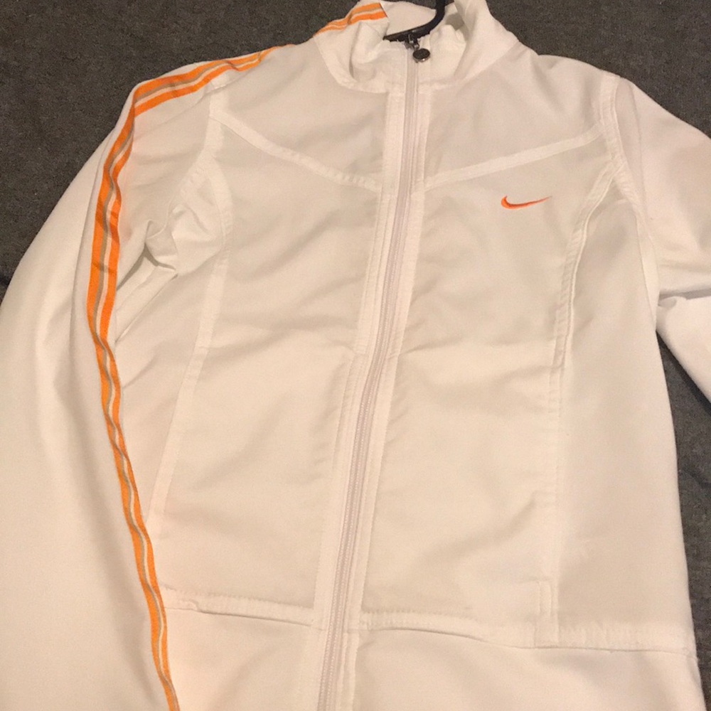 Orange and white Nike jacket